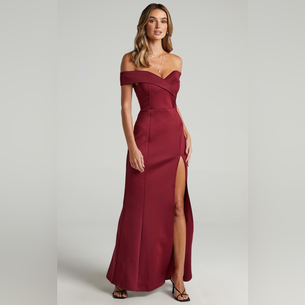Showpo One for the Money Dress in Wine